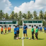 some youngster are playing in best football academy in kerala